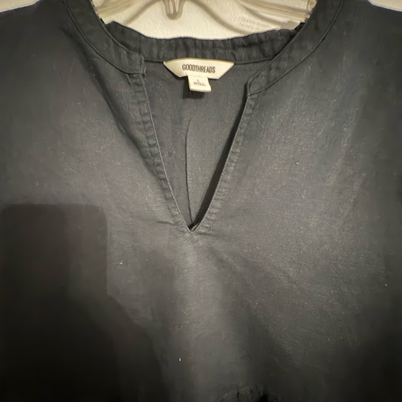 Goodthreads Linen Black Ruffled Peplum dress size Large - Picture 7 of 10